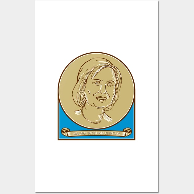 Hillary Clinton 2016 Democrat Candidate Wall Art by retrovectors